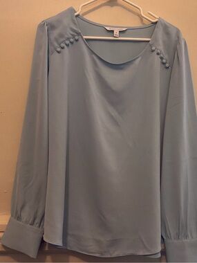 41 Hawthorn Light Blue Long Sleeve Blouse
